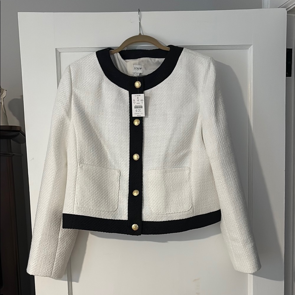 Women's Brand New J Crew White and Black Jacket